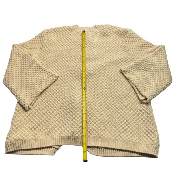 JM Collection Beige Cardigan Sweater Sz M Textured Knit  With Button Closure - Picture 6 of 10